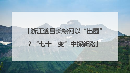 浙江遂昌长粽何以“出圈”？“七十二变”中探新路