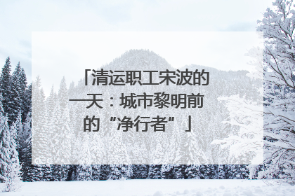 清运职工宋波的一天：城市黎明前的“净行者”