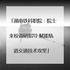 湖南铁科职院：院士来校调研指导 赋能轨道交通技术攻坚