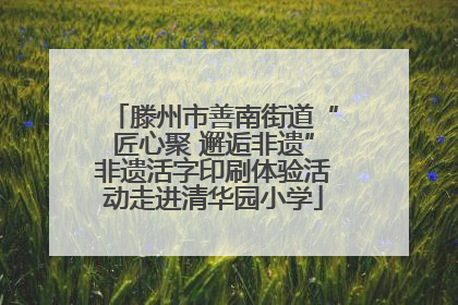 滕州市善南街道“匠心聚 邂逅非遗”非遗活字印刷体验活动走进清华园小学