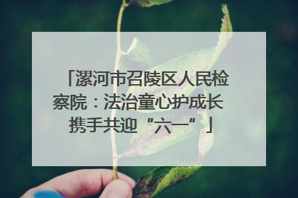 漯河市召陵区人民检察院：法治童心护成长 携手共迎“六一”