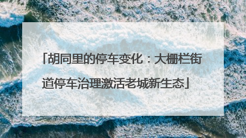 胡同里的停车变化：大栅栏街道停车治理激活老城新生态