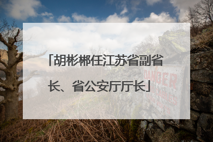 胡彬郴任江苏省副省长、省公安厅厅长