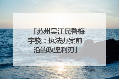 苏州吴江民警梅宇骁：执法办案前沿的攻坚利刃