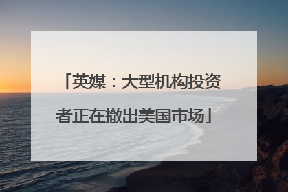 英媒：大型机构投资者正在撤出美国市场