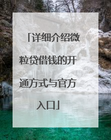 详细介绍微粒贷借钱的开通方式与官方入口
