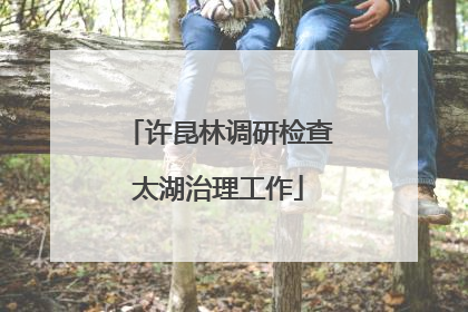 许昆林调研检查太湖治理工作
