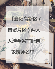 襄阳高新区（自贸片区）两人入选全省首批特级技师名单