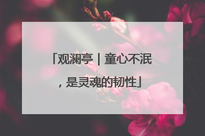 观澜亭｜童心不泯，是灵魂的韧性