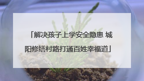 解决孩子上学安全隐患 城阳修缮村路打通百姓幸福道