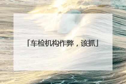 车检机构作弊，该抓