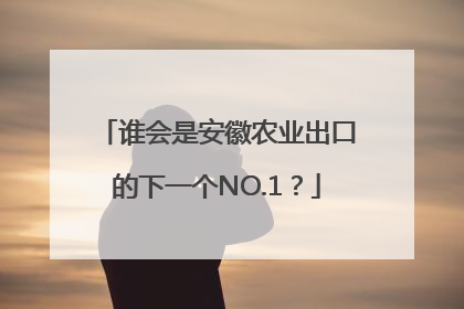 谁会是安徽农业出口的下一个NO.1？