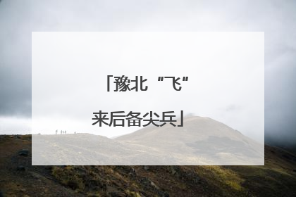 豫北“飞”来后备尖兵