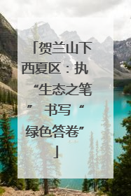 贺兰山下西夏区：执“生态之笔” 书写“绿色答卷”