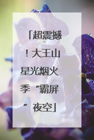 超震撼！大王山星光烟火季“霸屏”夜空