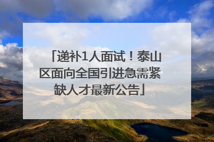 递补1人面试！泰山区面向全国引进急需紧缺人才最新公告