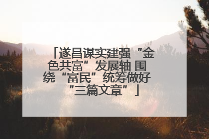 遂昌谋实建强“金色共富”发展轴 围绕“富民”统筹做好“三篇文章”