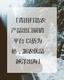 青田打造农产品出口展销平台 以侨为桥，浙农优品越洋出海
