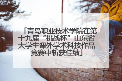 青岛职业技术学院在第十九届“挑战杯”山东省大学生课外学术科技作品竞赛中斩获佳绩