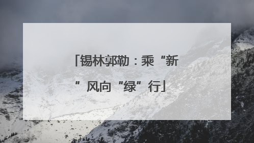 锡林郭勒：乘“新”风向“绿”行