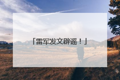 雷军发文辟谣！