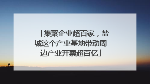 集聚企业超百家，盐城这个产业基地带动周边产业开票超百亿