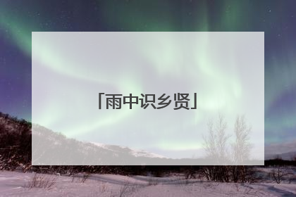 雨中识乡贤
