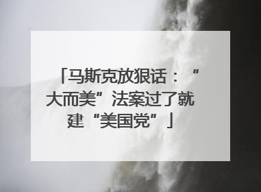马斯克放狠话：“大而美”法案过了就建“美国党”