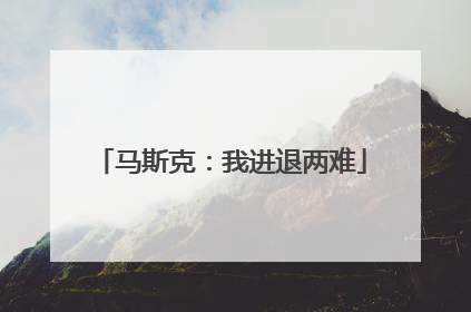 马斯克：我进退两难