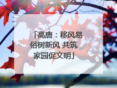 高唐：移风易俗树新风 共筑家园促文明