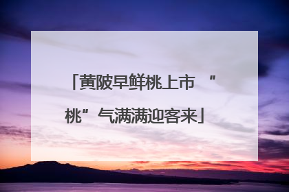黄陂早鲜桃上市 “桃”气满满迎客来
