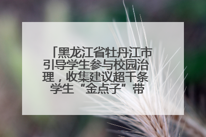 黑龙江省牡丹江市引导学生参与校园治理，收集建议超千条 学生“金点子”带来学校“新样子”