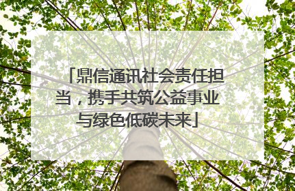鼎信通讯社会责任担当，携手共筑公益事业与绿色低碳未来