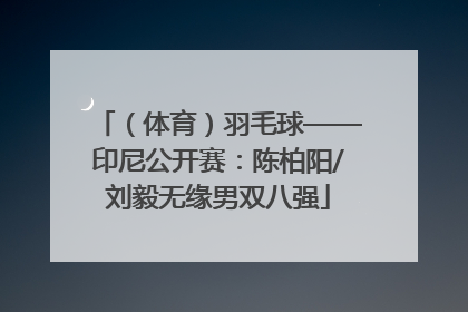（体育）羽毛球——印尼公开赛：陈柏阳/刘毅无缘男双八强
