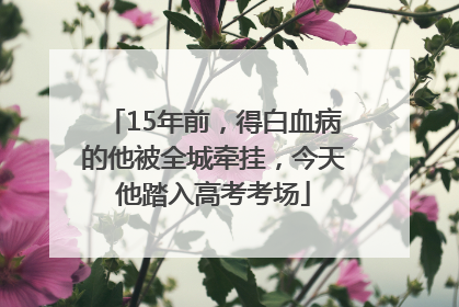 15年前，得白血病的他被全城牵挂，今天他踏入高考考场