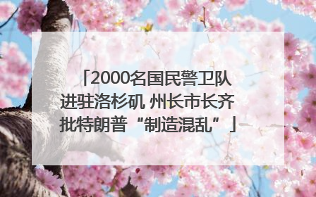 2000名国民警卫队进驻洛杉矶 州长市长齐批特朗普“制造混乱”