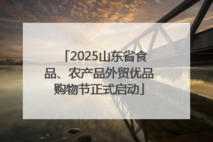2025山东省食品、农产品外贸优品购物节正式启动