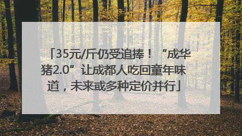 35元/斤仍受追捧！“成华猪2.0”让成都人吃回童年味道，未来或多种定价并行