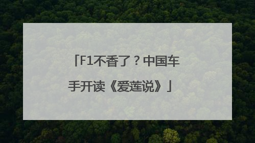 F1不香了？中国车手开读《爱莲说》